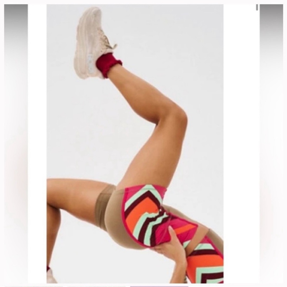 Free People Movement Never Better Color block Bike Shorts Small NEW NWT